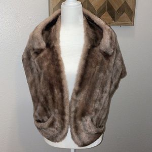 1950s 1960s vintage Regina Glenara by Glenoit Faux Fur Stole Wrap